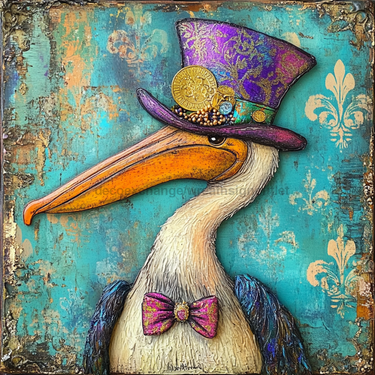 Mardi Gras Sign, Top Hat Sign, DCO-13131, Sign For Wreath, 10x10
